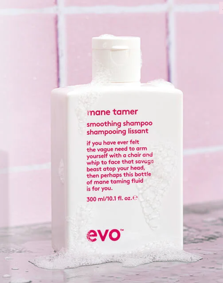 evo mane tamer smoothing shampoo 300ml  promotional image